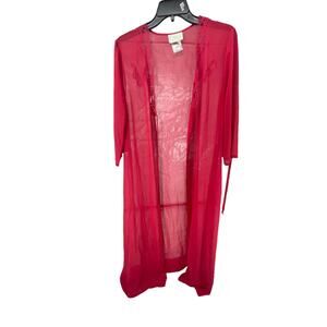 Expressions by California Dynasty Red Sheer Long Robe Women's Size Small